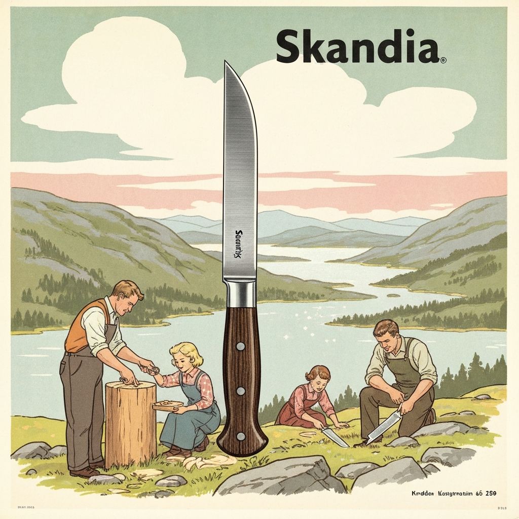 Vintage Skandia knife advertisement from the 1950s